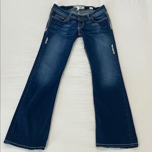 BKE Stella Denim Dark Blue Boot Cut Flare Jeans